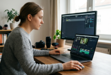 Video kurgu ve render için güçlü bir işlemciyi gösteren detaylı bir görsel.