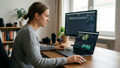 Video kurgu ve render için güçlü bir işlemciyi gösteren detaylı bir görsel.